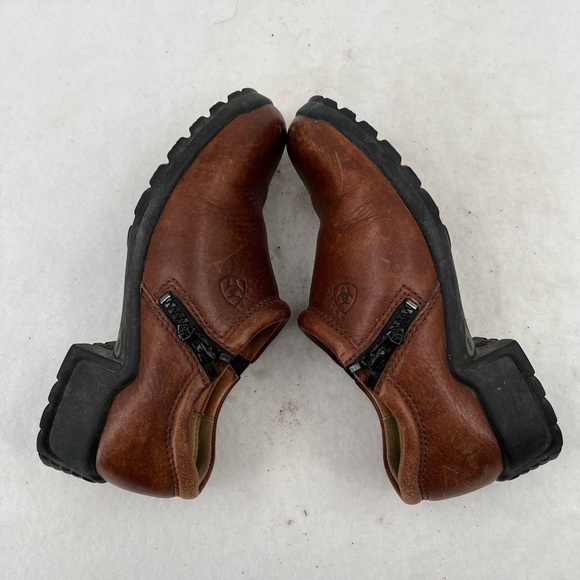 ARIAT Womens Side Zip Brown Leather Loafers Style # 95663 size: 6 - Picture 1 of 7